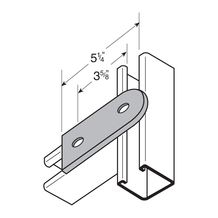 Flextruts FS-5011 2 Hole Swivel Plate Drawing With Dimensions