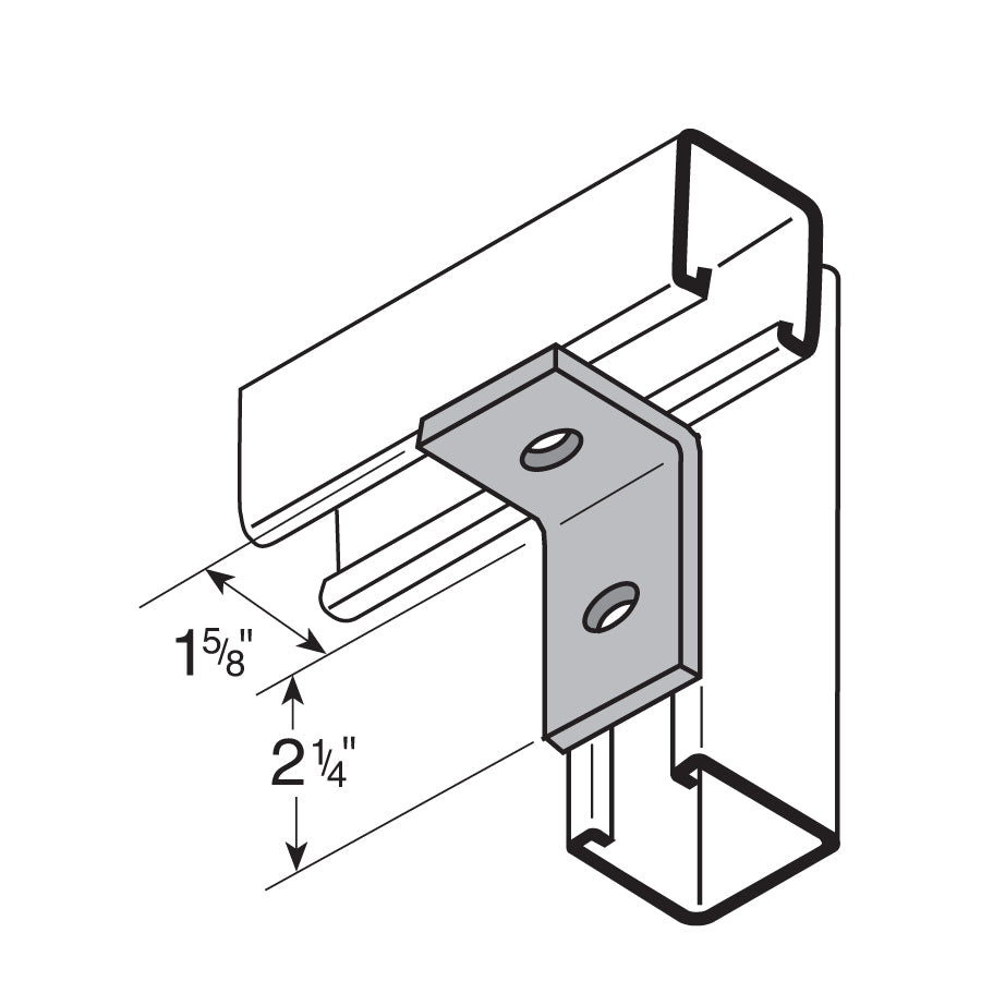 Flexstrut FS-5102 90 Degree Strut Angle Drawing With Dimensions