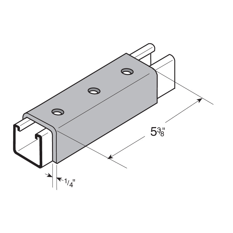 Flexstrut FS-5353 Splice Plate Drawing With Dimensions