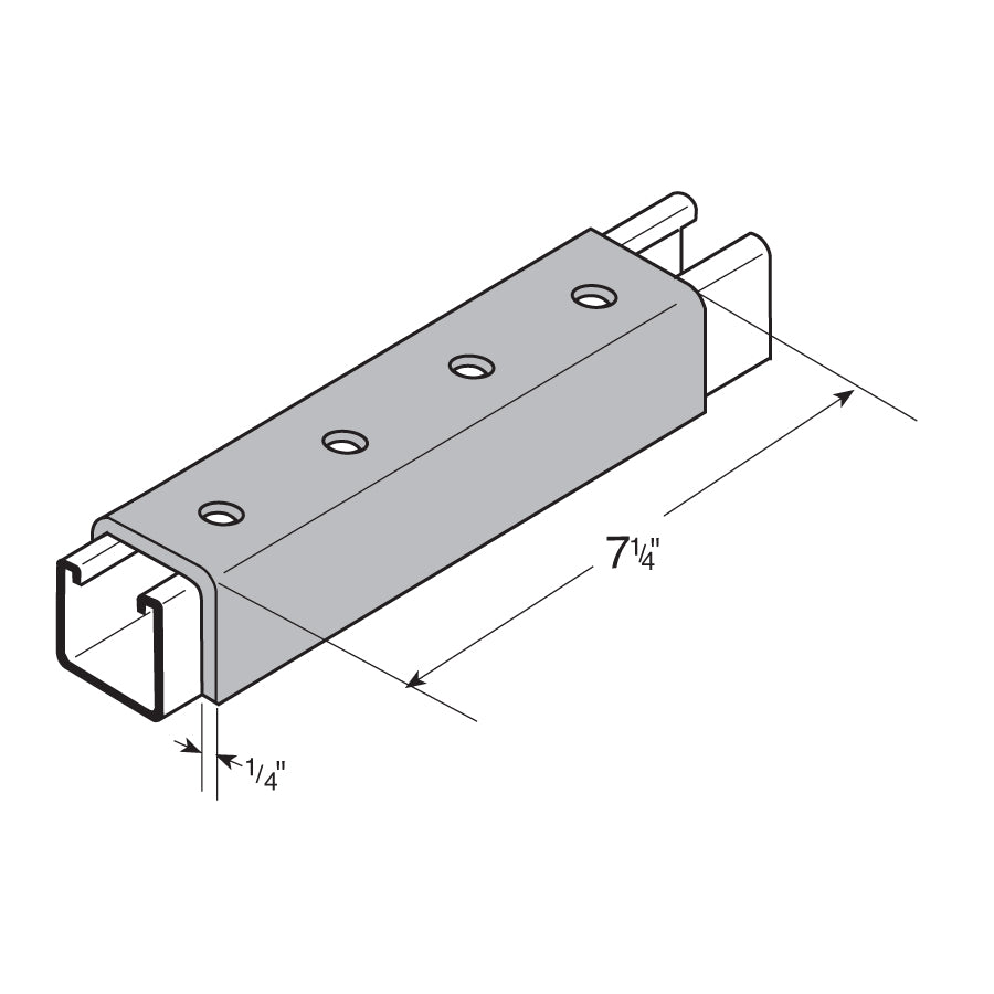 Flexstrut FS-5354 Splice Plate Drawing With Dimensions