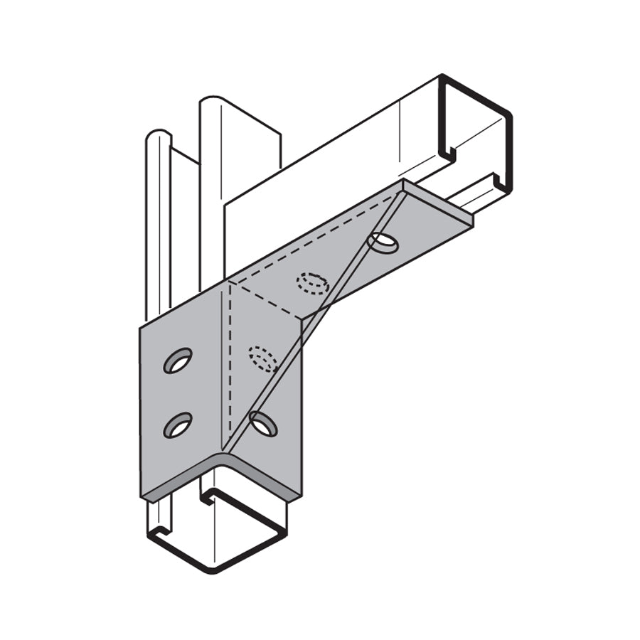 Flexstrut FS-5526 Gusset Corner Channel Wing Connector Drawing