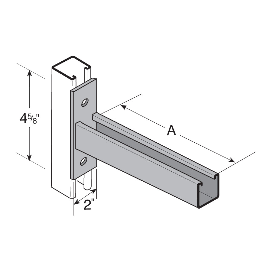 Flexstrut FS-5636 Slot Up Channel Bracket Drawing With Dimensions