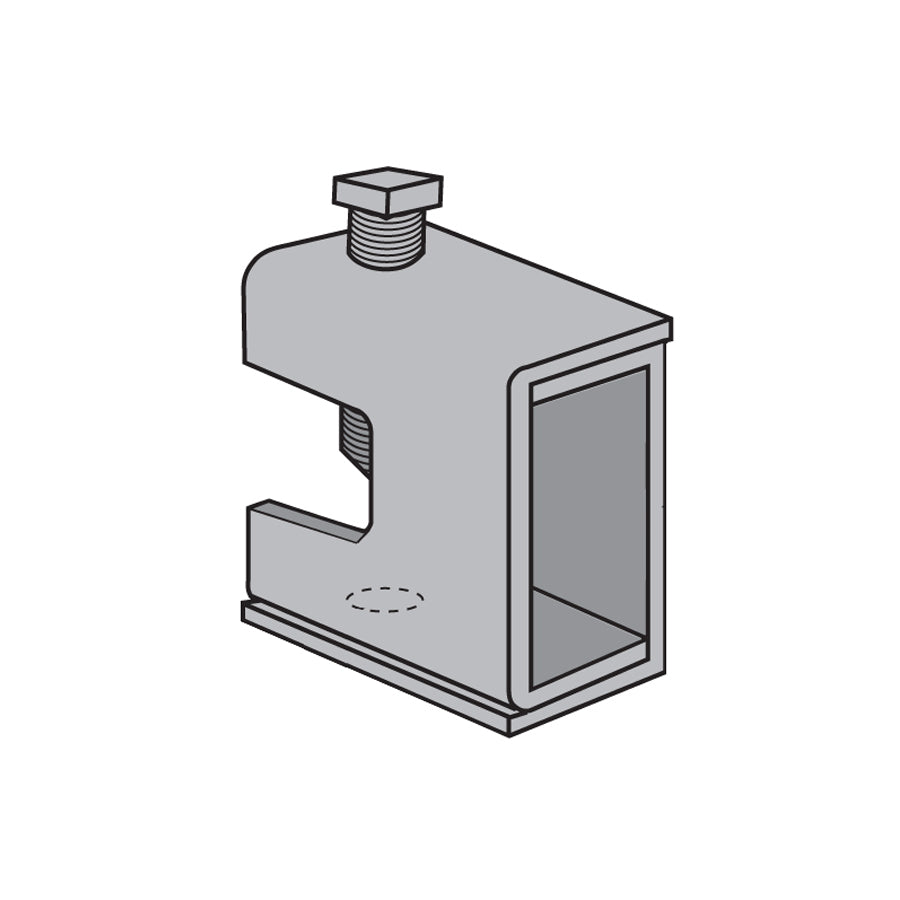 Flexstrut Beam Clamp With Tapped Hole Drawing