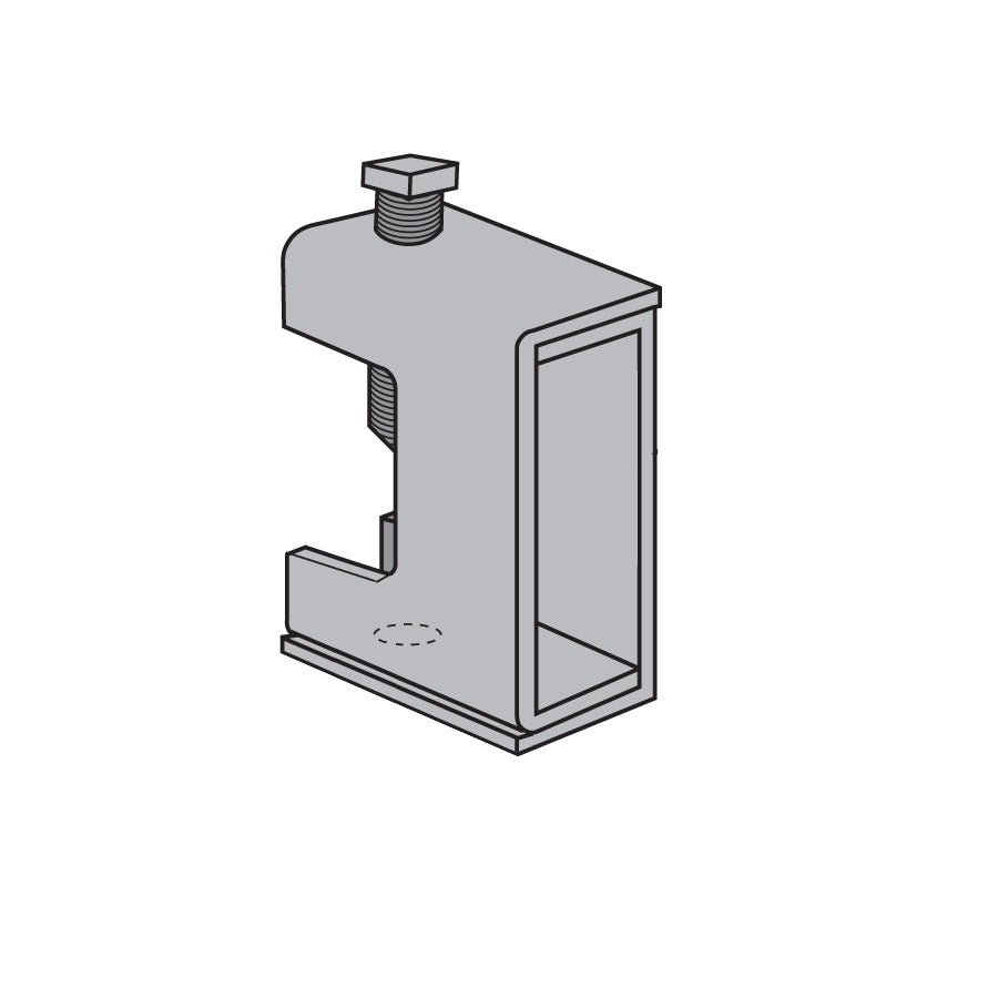 Flexstrut Beam Clamp With Tapped Hole Drawing