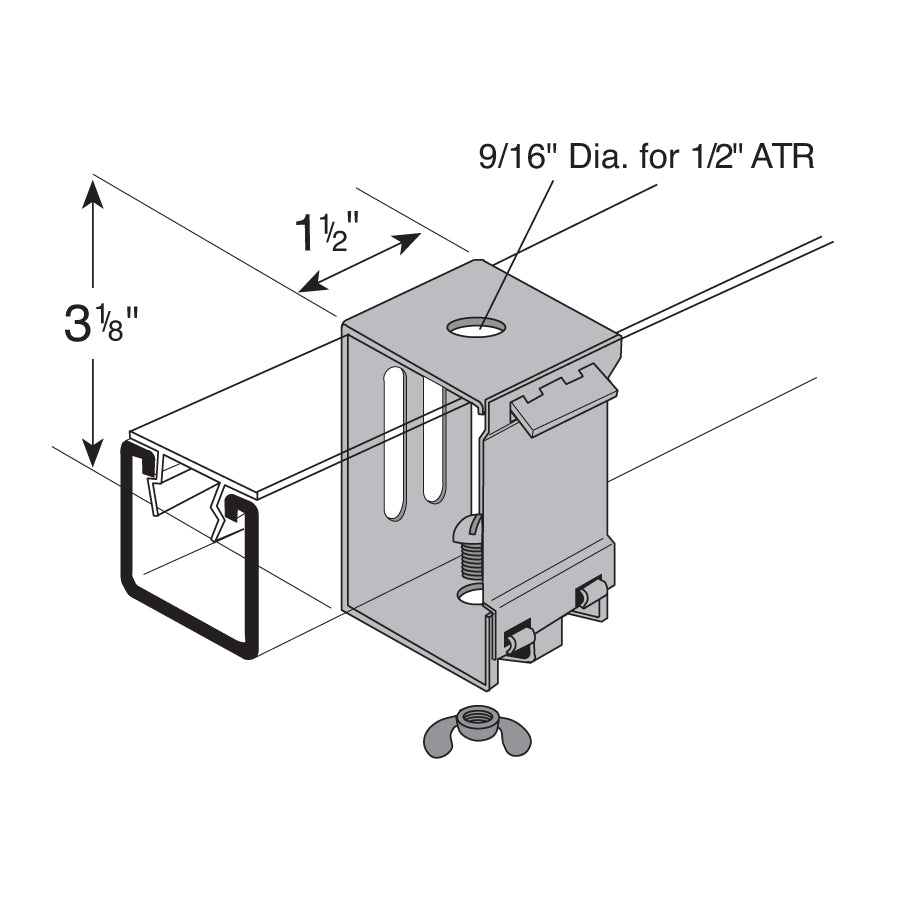 Flexstrut Fixture Hanger Drawing With Dimensions