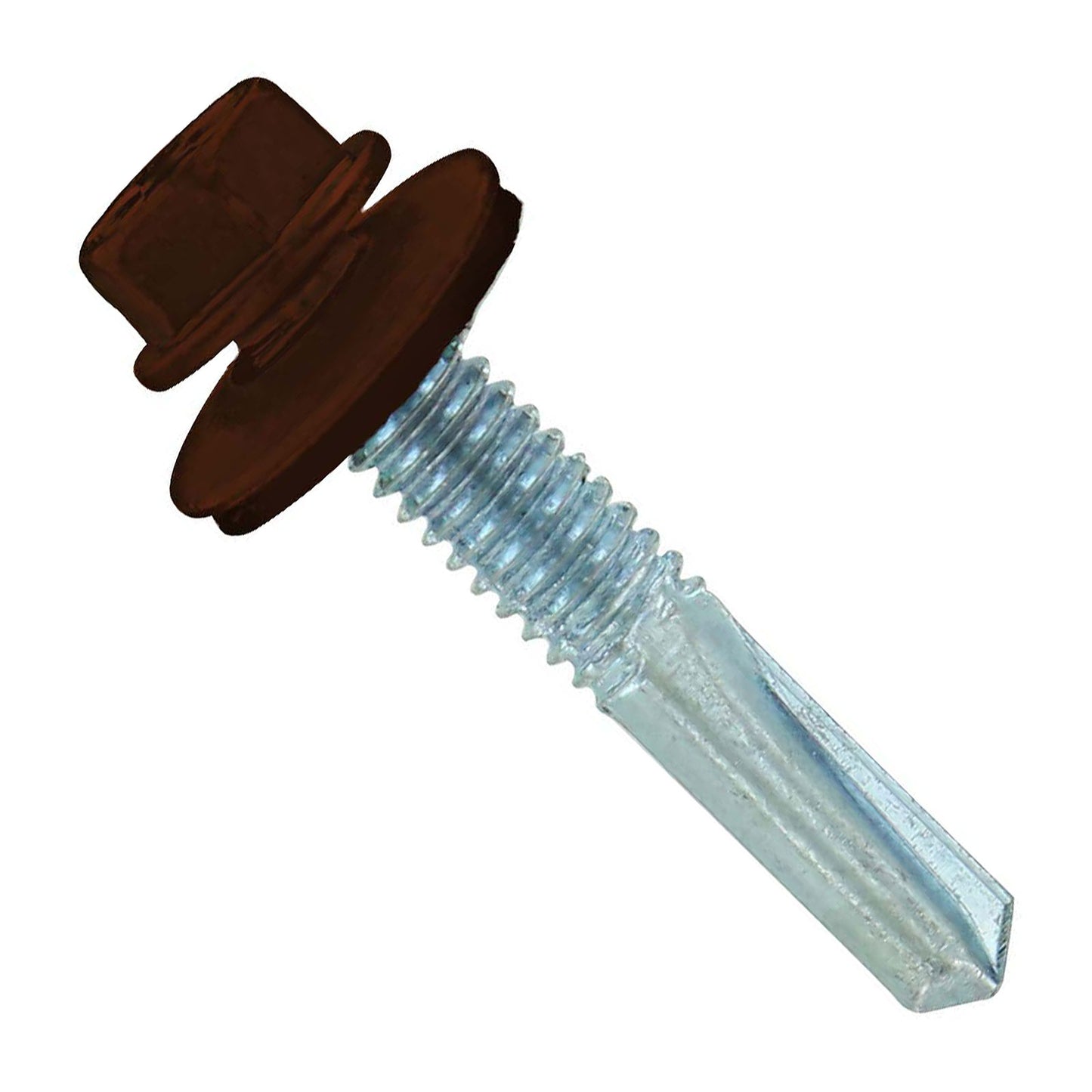 #1224 x 114 inch HG Steelbinder Metal Roofing Screw Brown Pkg 250 image 1 of 2