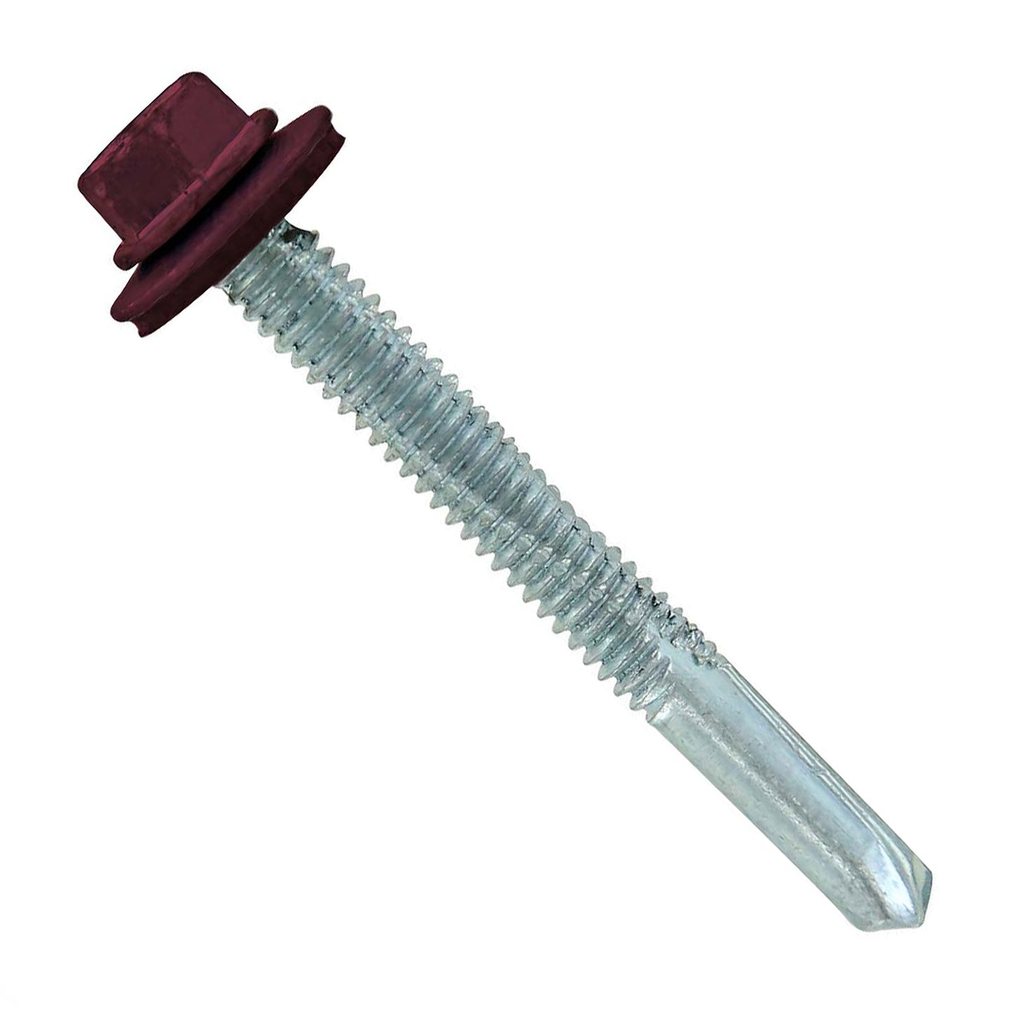 #1224 x 2 inch HG Steelbinder Metal Roofing Screw Burgundy Pkg 250