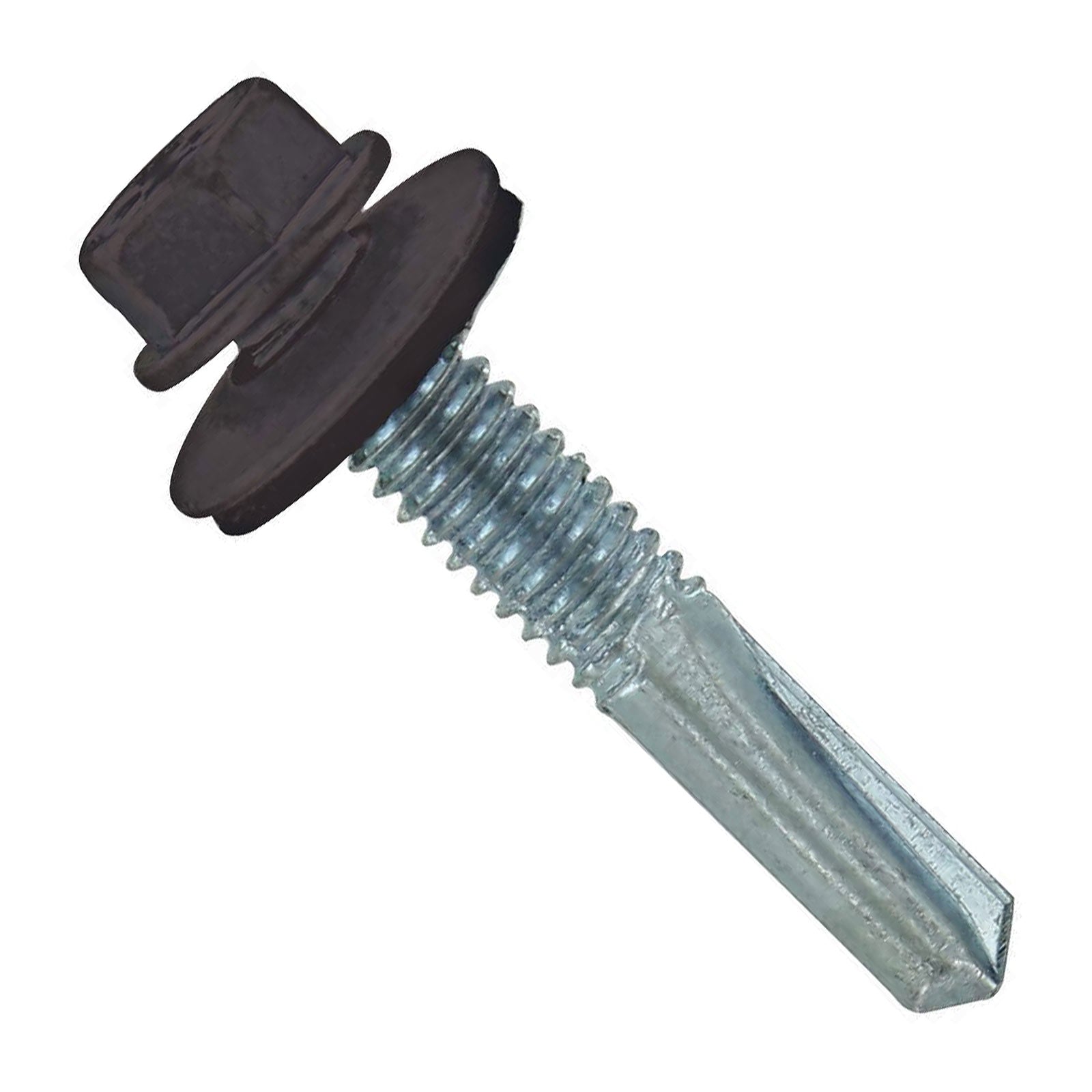 #1224 x 114 inch HG Steelbinder Metal Roofing Screw Charcoal Gray Pkg 250 image 1 of 2