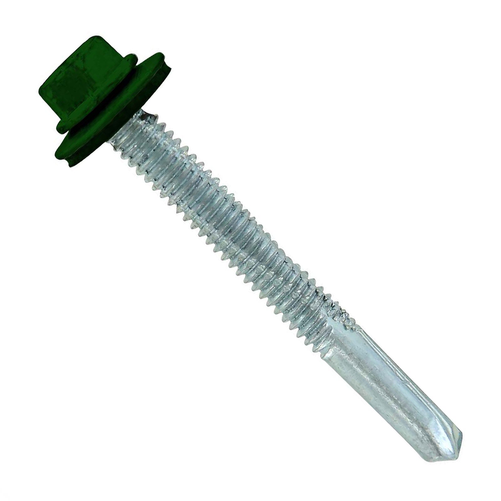 #1224 x 2 inch HG Steelbinder Metal Roofing Screw Forest Green Pkg 250