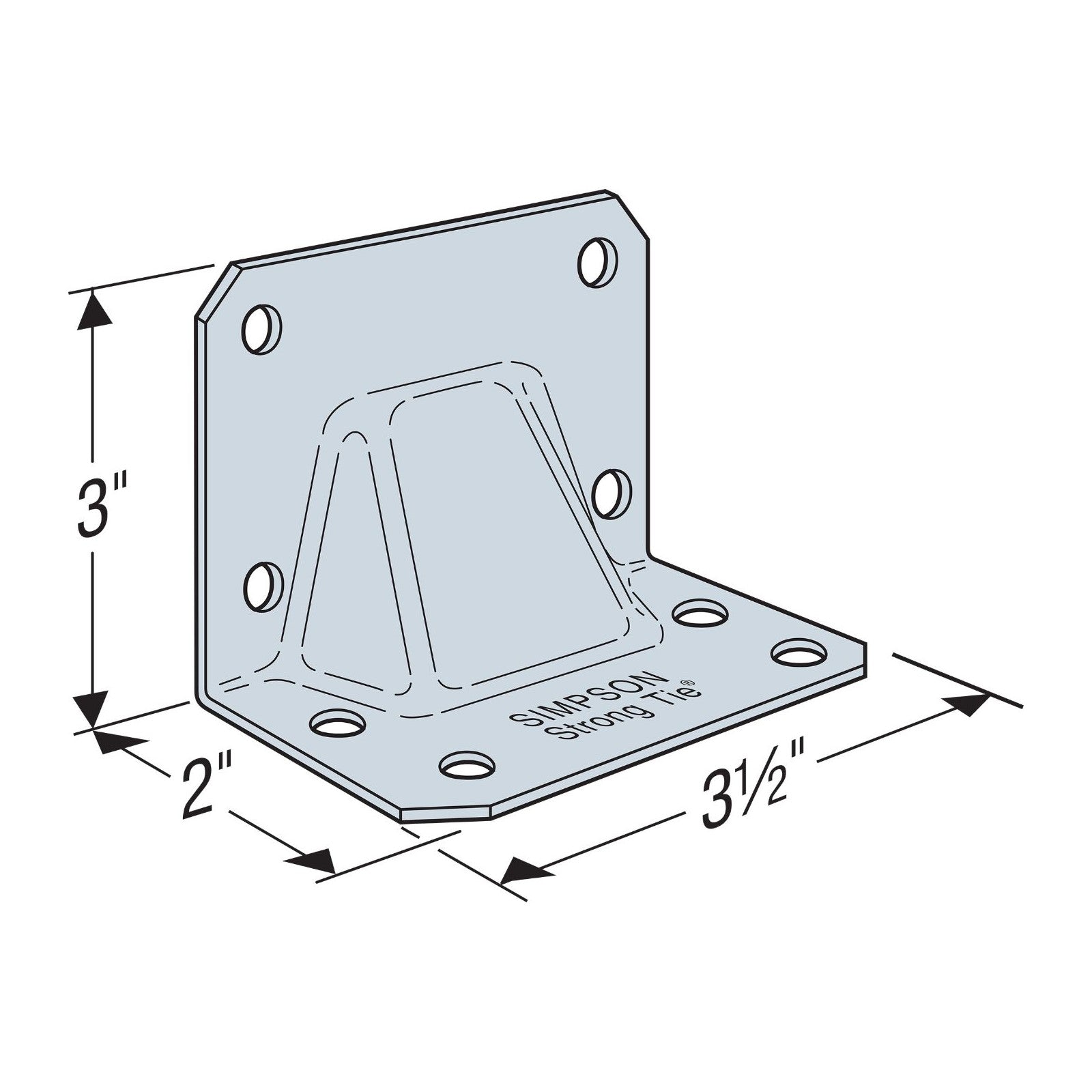 Simpson HGA10KT Hurricane Gusset Angle w/Screws - G90 Galvanized, Pkg 10