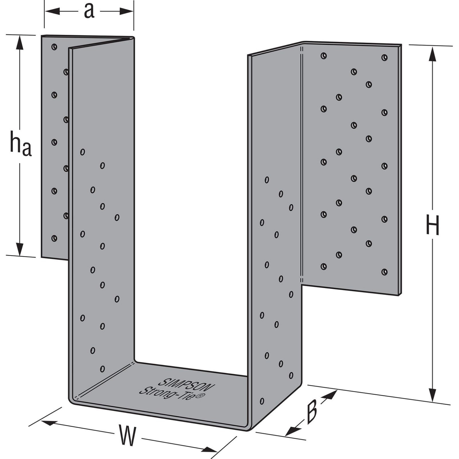 Simpson HHGU Extra Heavy Girder Face-Mount Hanger, Gray Paint