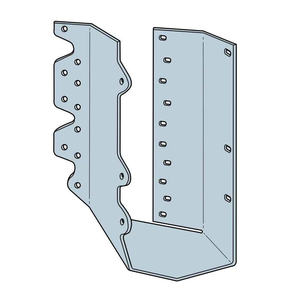 Simpson HSURC2102Z Double 2x10 Concealed Flange Joist Hanger Skewed Right Zmax Finish