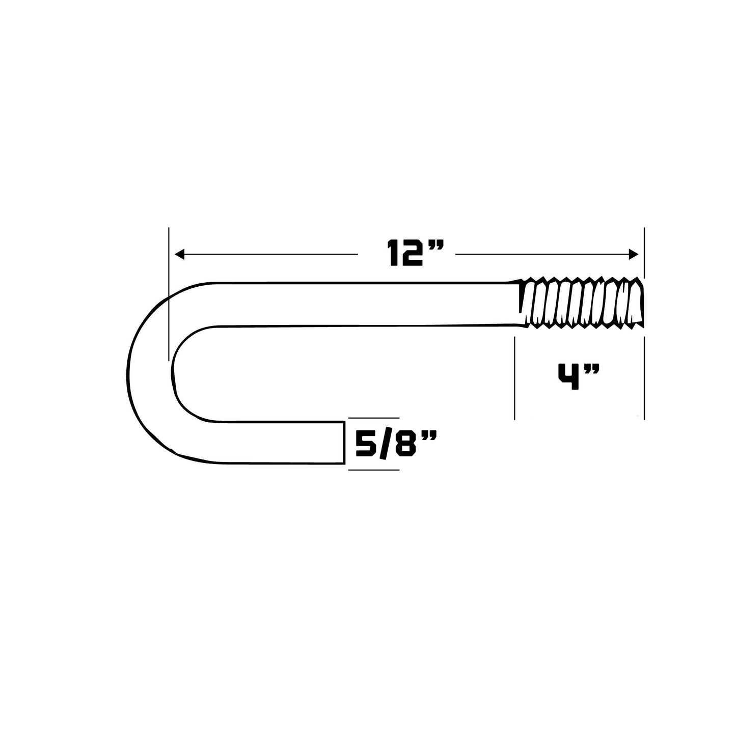 5/8" x 12" Concrete J-Bolt Galvanized