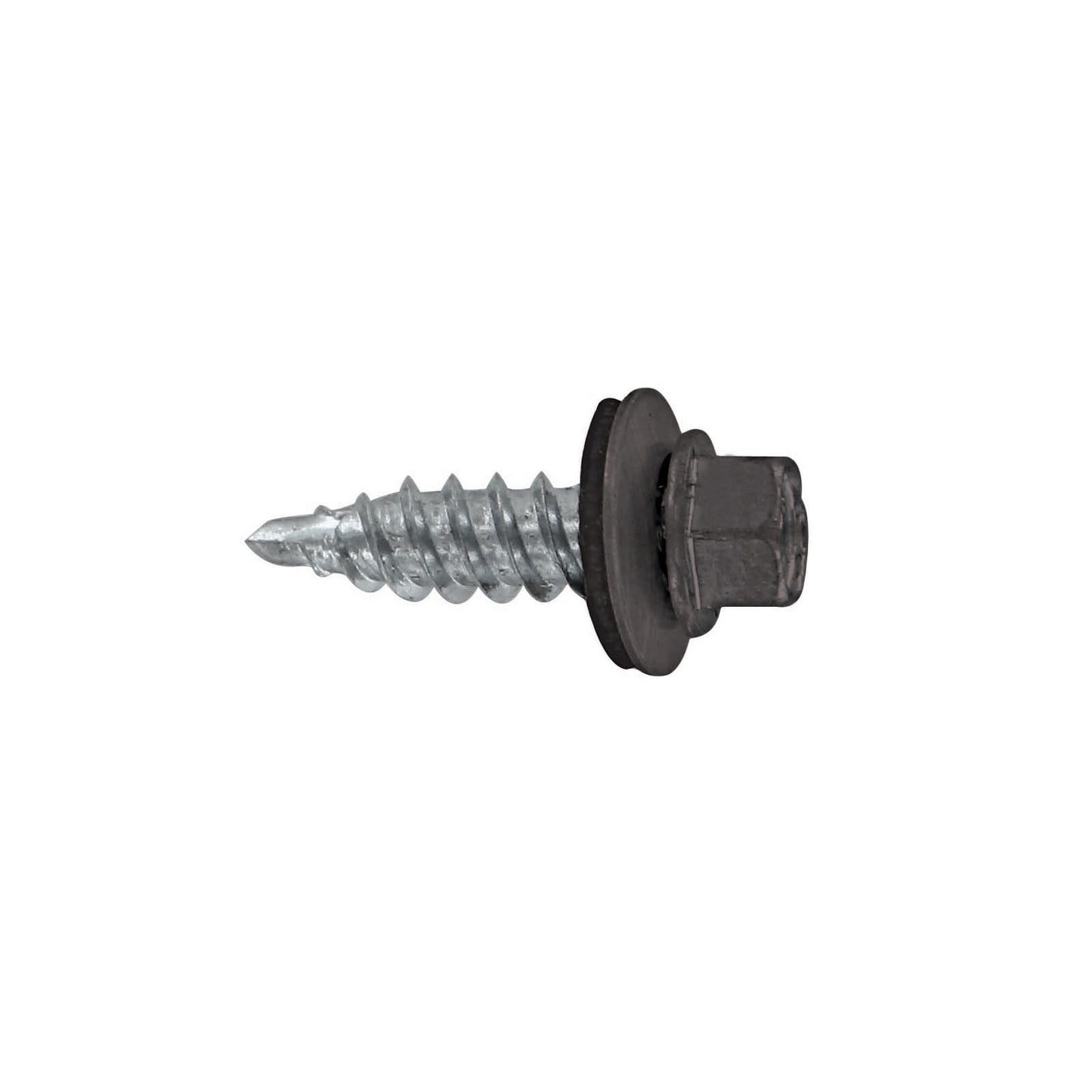 #12 x 34 inch Kwikseal Woodbinder Metal Roofing Stitch Screw Charcoal Gray Pkg 250 image 1 of 2