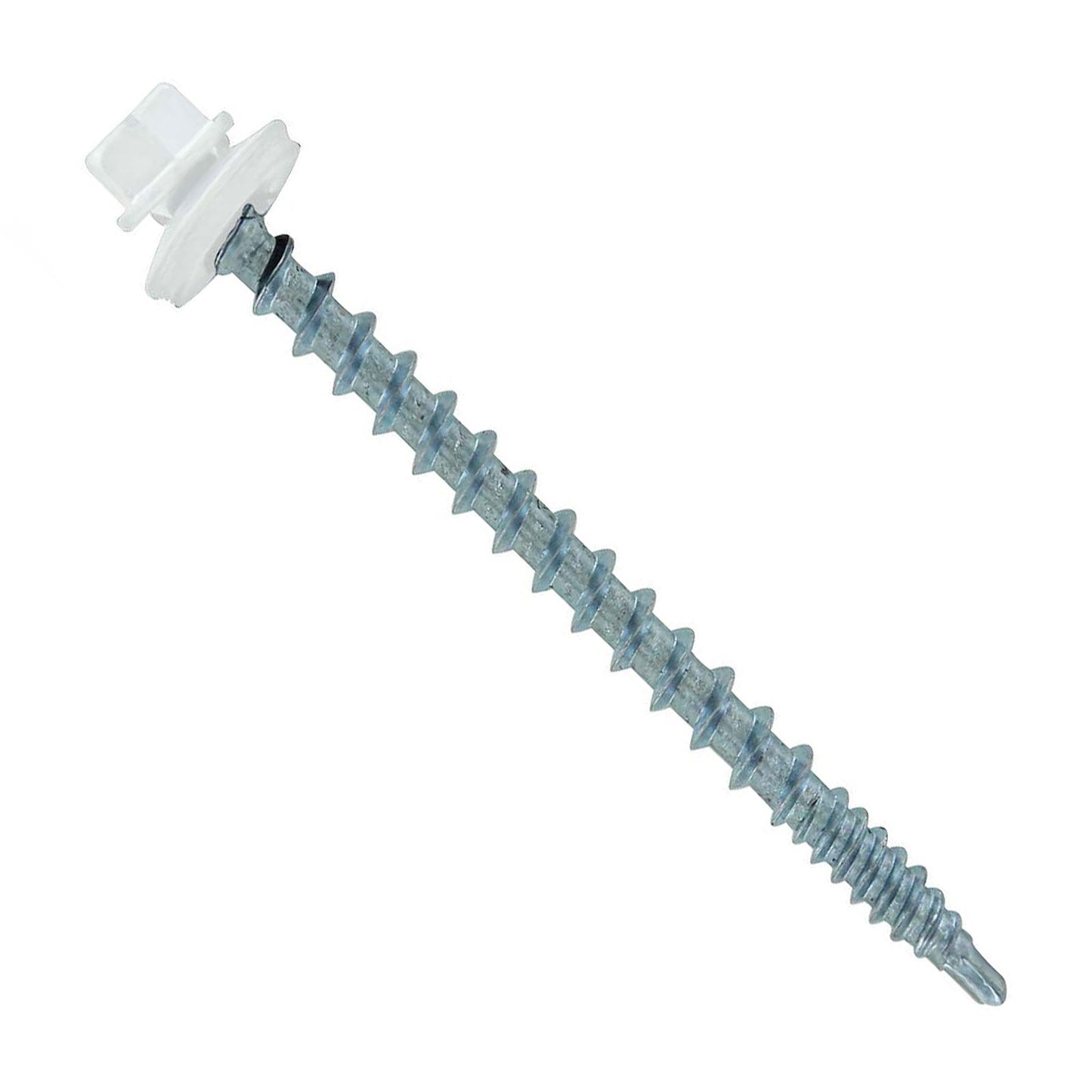 #10 x 212 inch Kwikseal Woodbinder Metal Roofing Screw Bright White Pkg 250