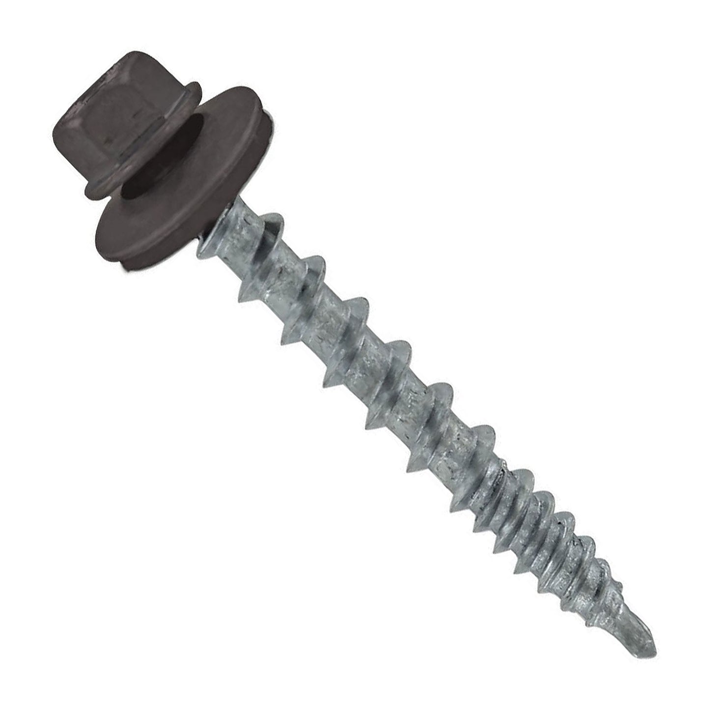 #10 x 112 inch Kwikseal Woodbinder Metal Roofing Screw Charcoal Gray Pkg 250