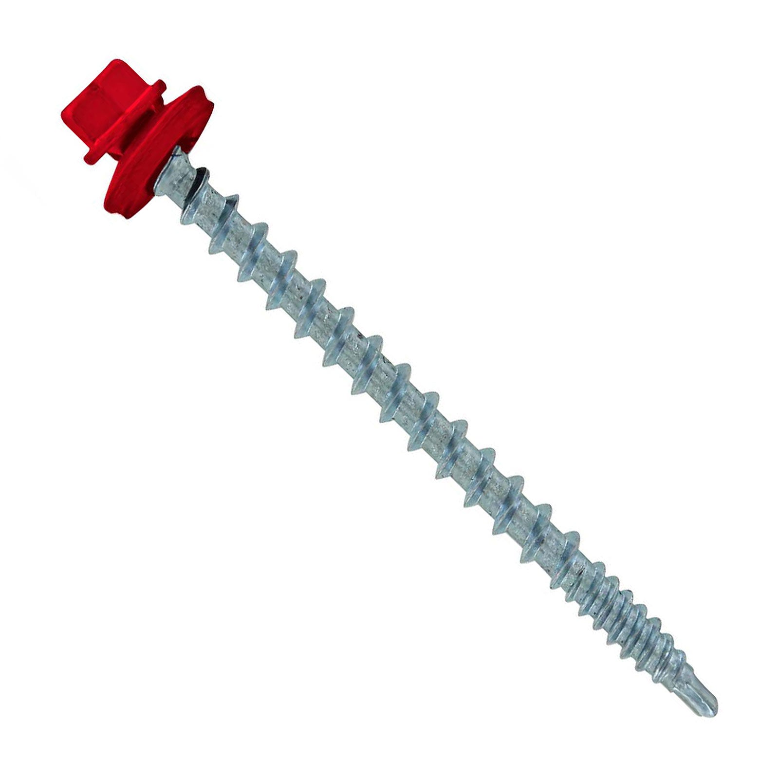 #10 X 212 inch Kwikseal Woodbinder Metal Roofing Screw Crimson Pkg 250