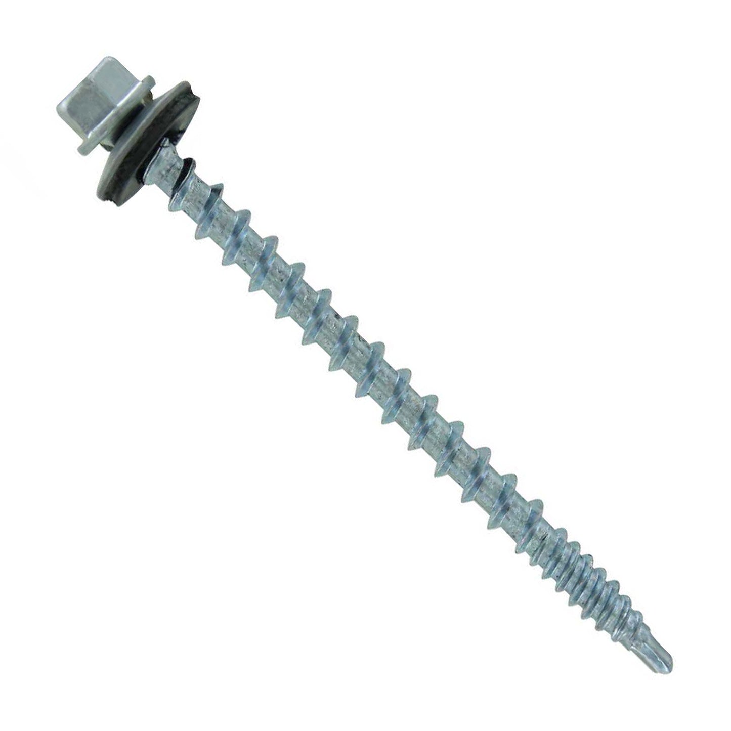 #10 x 212 inch Kwikseal Woodbinder Metal Roofing Screw Galvanized Pkg 250