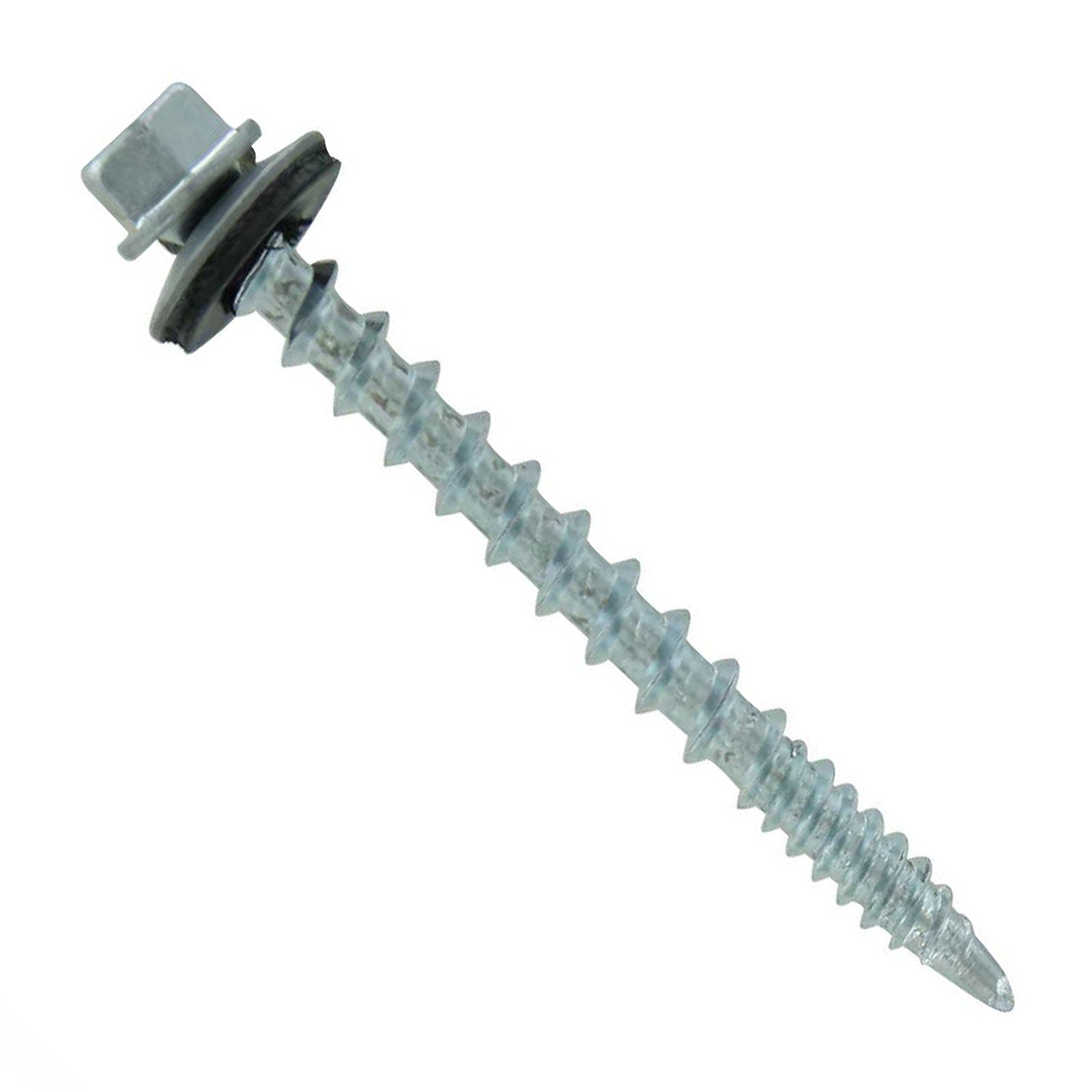 #10 x 2 inch Kwikseal Woodbinder Metal Roofing Screw Galvanized Pkg 250