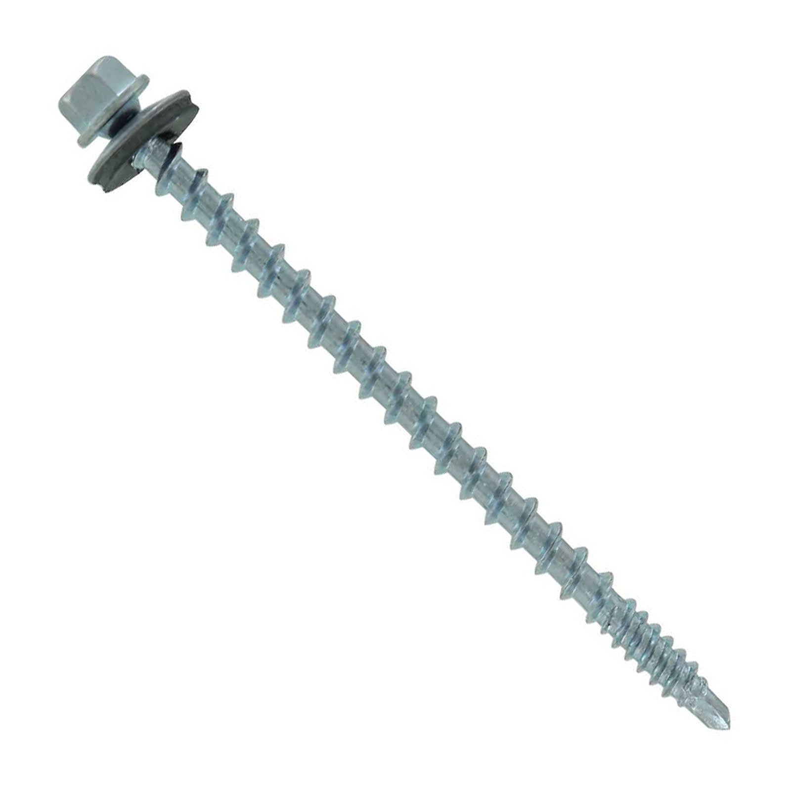 #10 x 3 inch Kwikseal Woodbinder Metal Roofing Screw Galvanized Pkg 250