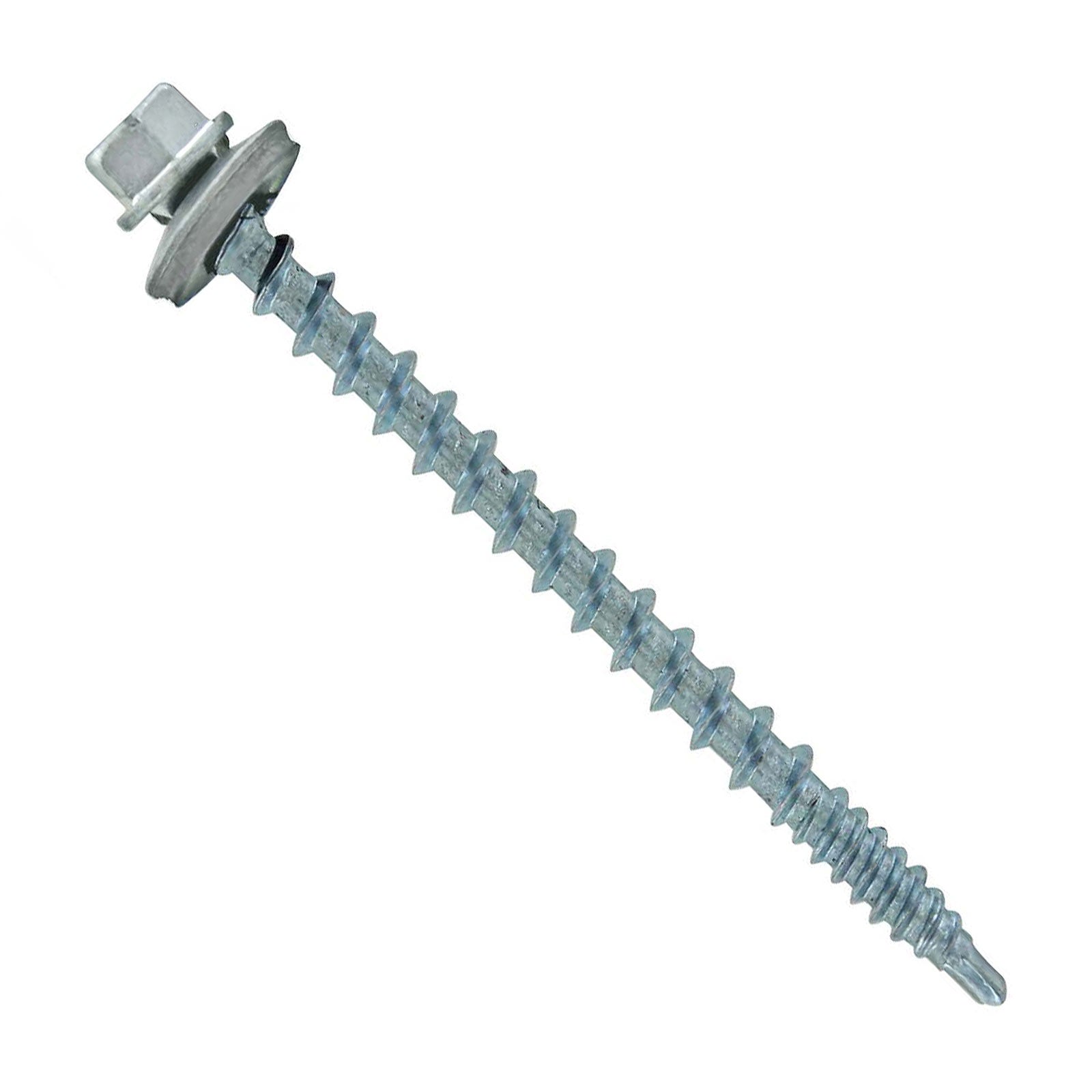 #10 X 212 inch Kwikseal Woodbinder Metal Roofing Screw Light Gray Pkg 250