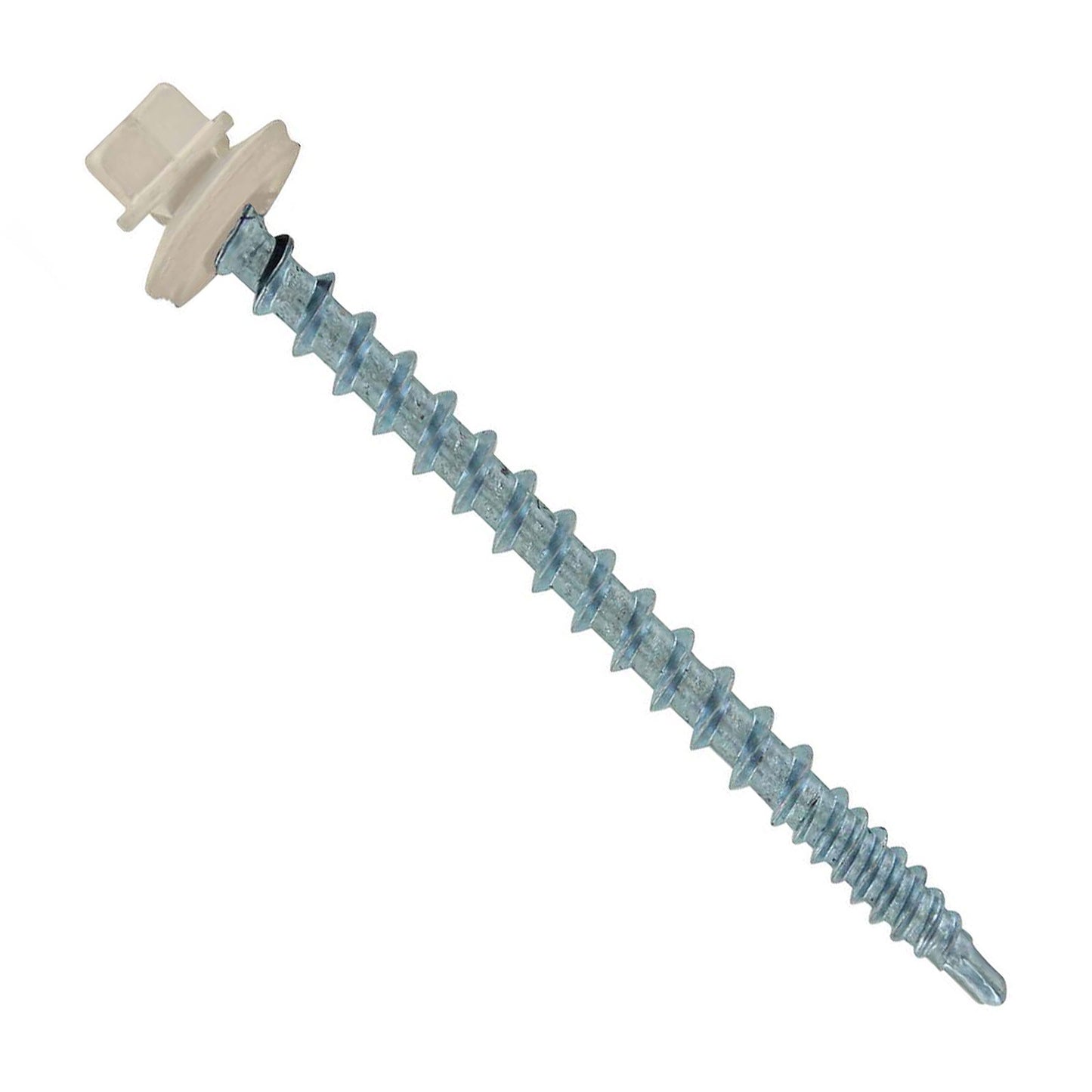 #10 x 212 inch Kwikseal Woodbinder Metal Roofing Screw Light Stone Pkg 250