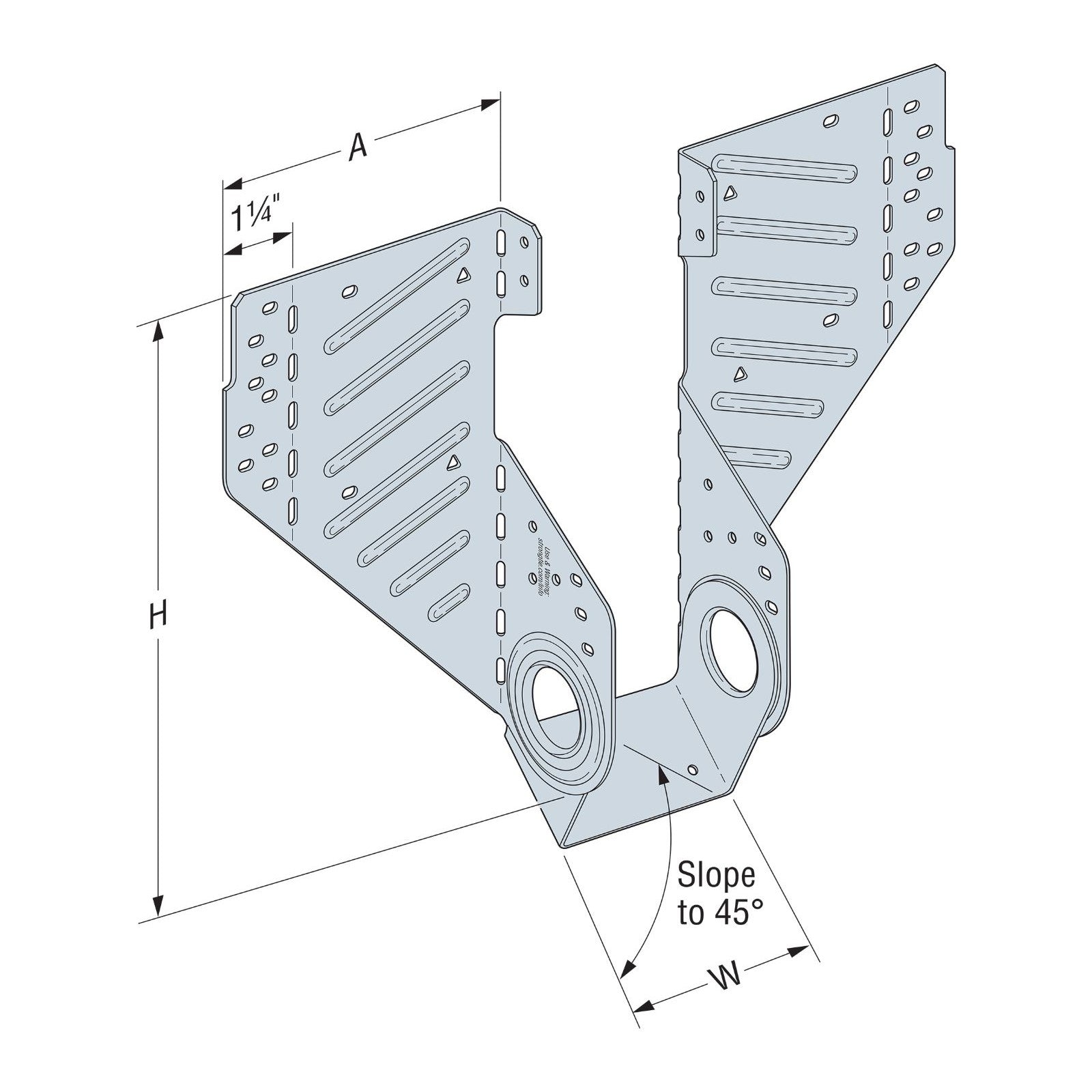 Simpson LSSR256Z Field Adjustable Rafter Hanger Zmax Finish image 2 of 2