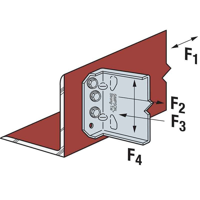 Simpson MFCB45.5-R25 Bypass Framing Fixed-Clip Connector, Pkg 25 