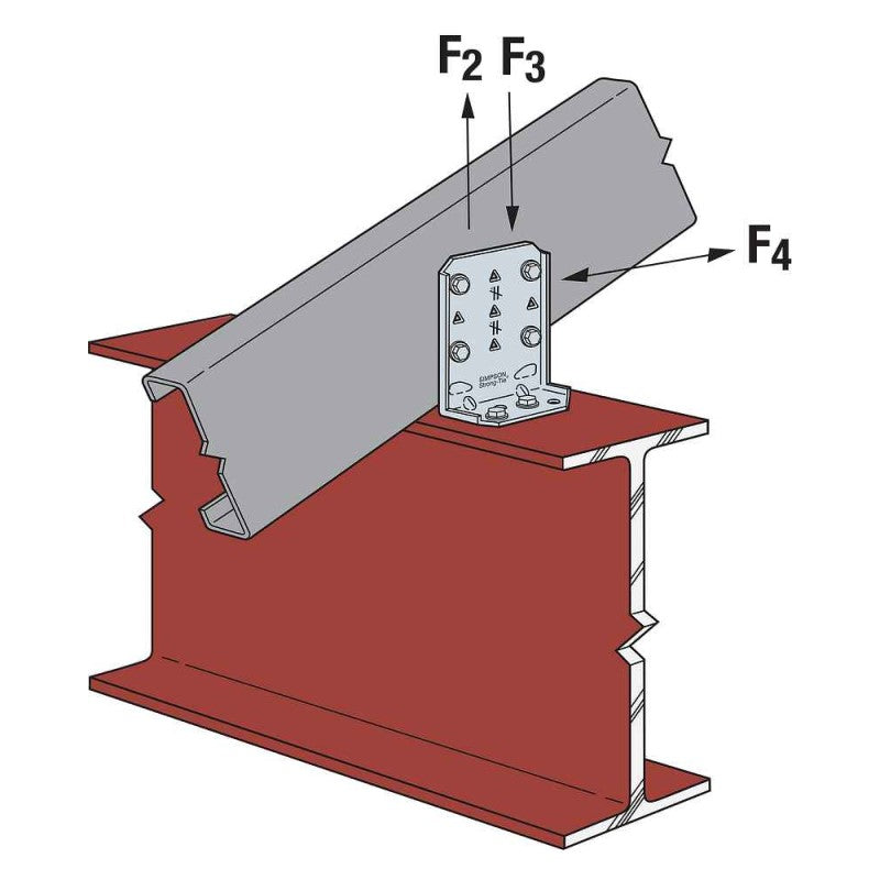 Simpson MFCB47.5-R25 Bypass Framing Fixed-Clip Connector, Pkg 25