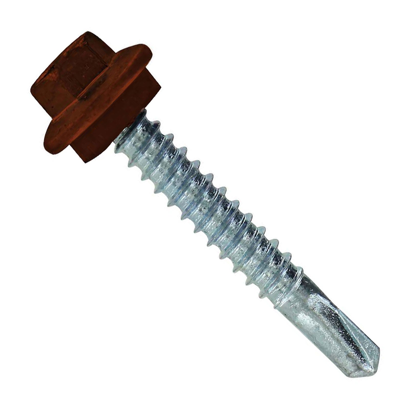 #12 X 112 inch Maxx Steelbinder Metal Roofing Screw Brown Pkg 250