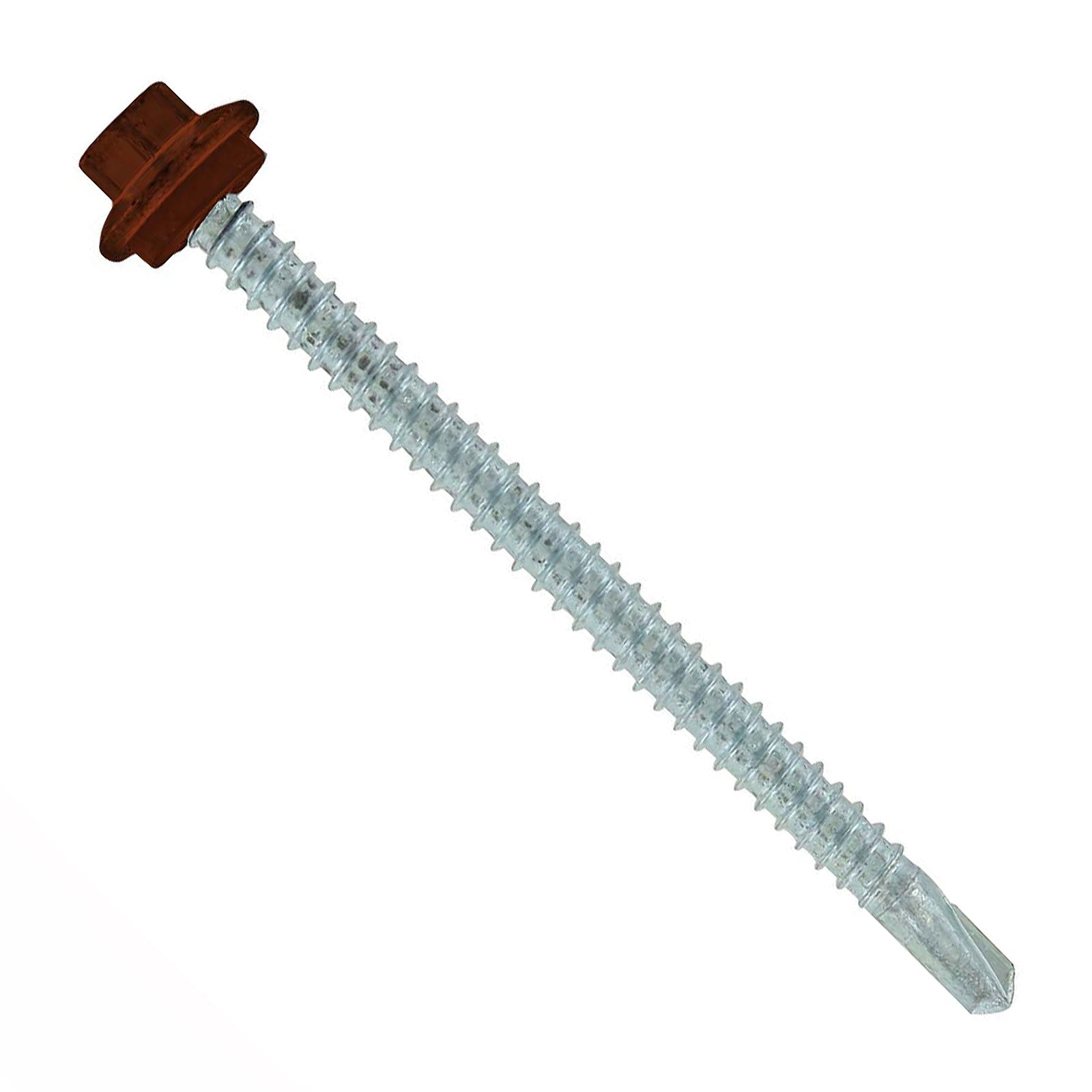 #12 x 3 inch Maxx Steelbinder Metal Roofing Screw Brown Pkg 250