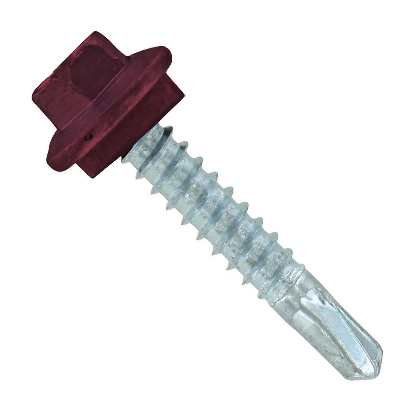 #12 X 114 inch Maxx Steelbinder Metal Roofing Screw Burgundy Pkg 250