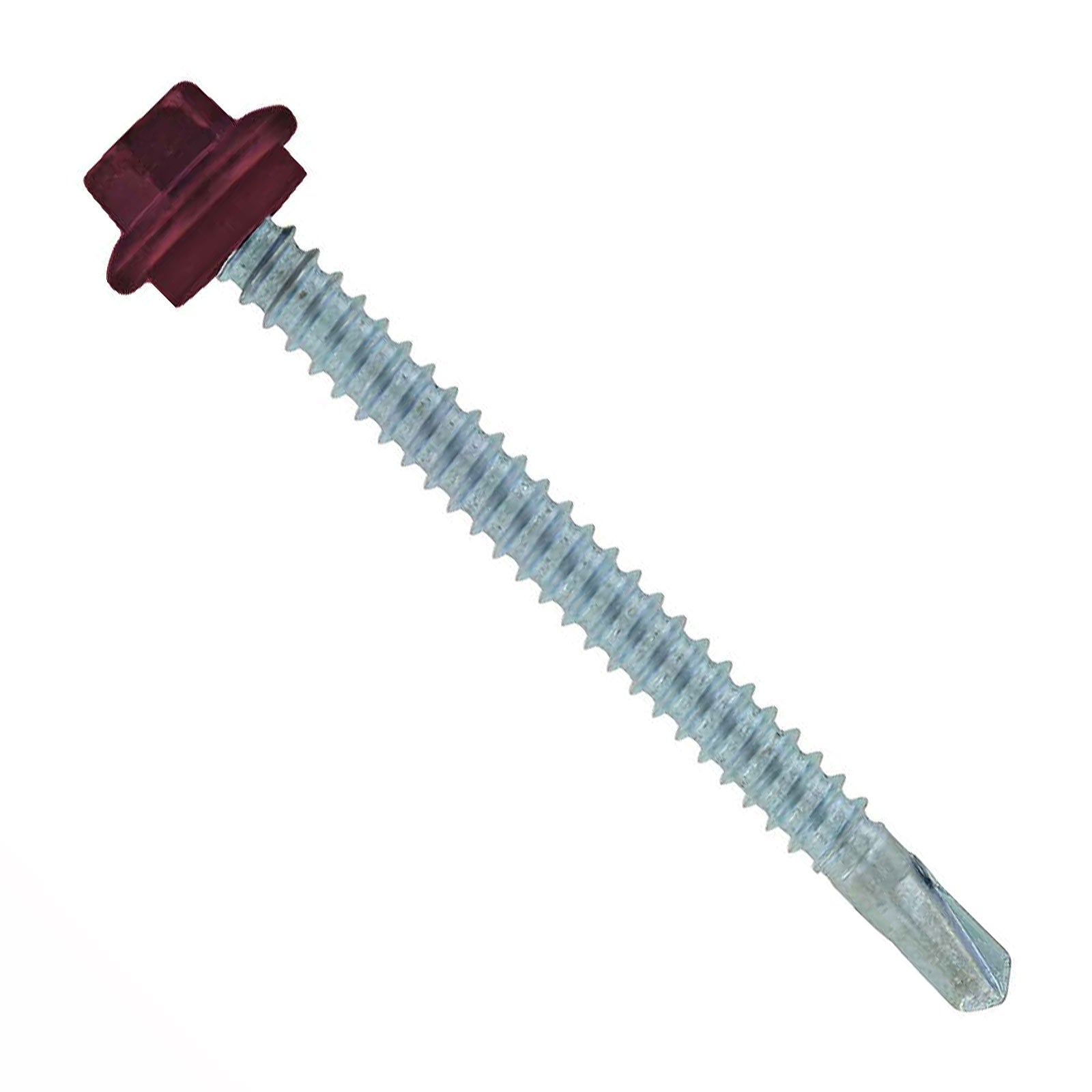 #12 x 212 inch Maxx Steelbinder Metal Roofing Screw Burgundy Pkg 250