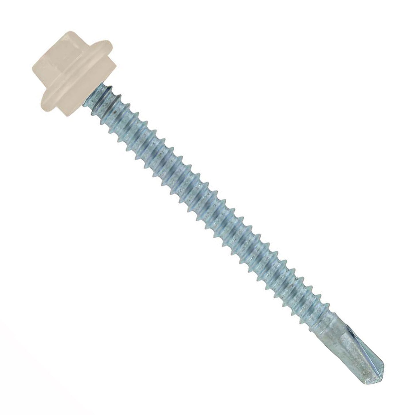 #12 x 212 inch Maxx Steelbinder Metal Roofing Screw Light Stone Pkg 250