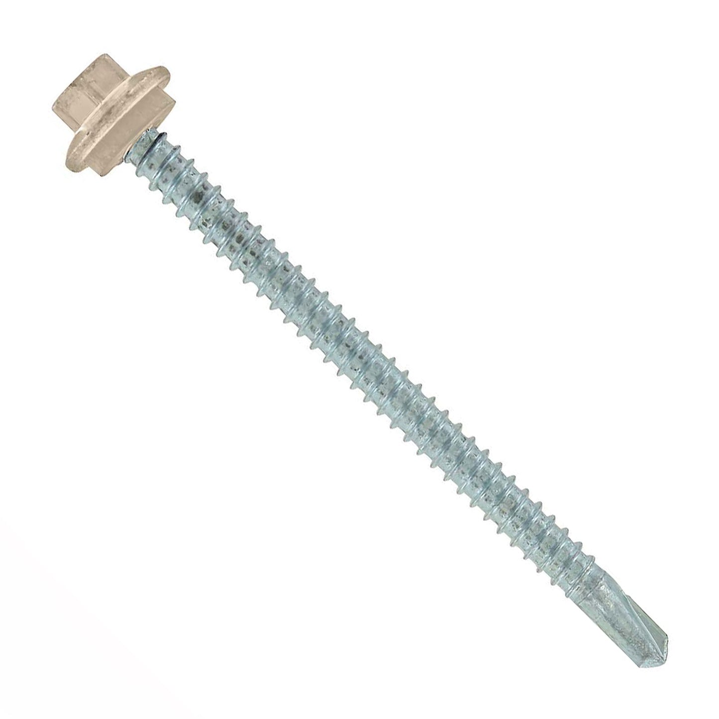 #12 x 3 inch Maxx Steelbinder Metal Roofing Screw Light Stone Pkg 250