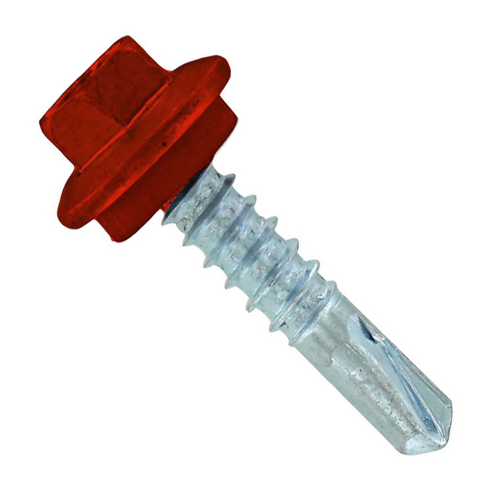 #12 X 1 inch Maxx Steelbinder Metal Roofing Screw Rustic Red Pkg 250