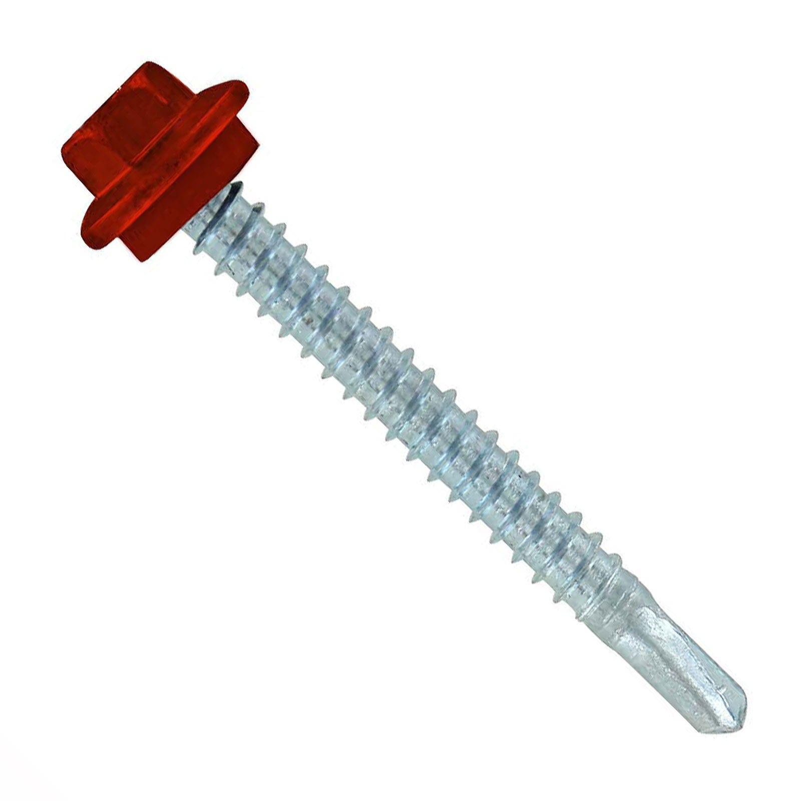 #12 x 2 inch Maxx Steelbinder Metal Roofing Screw Rustic Red Pkg 250