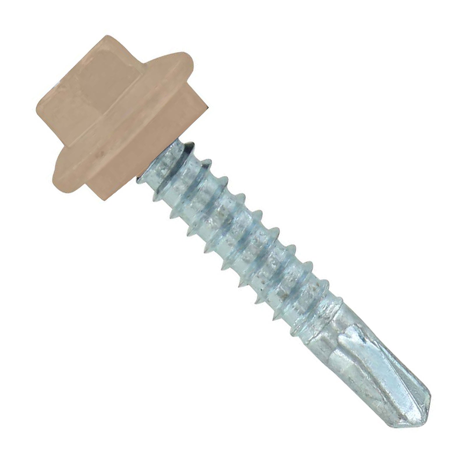 #12 X 114 inch Maxx Steelbinder Metal Roofing Screw Tan Pkg 250