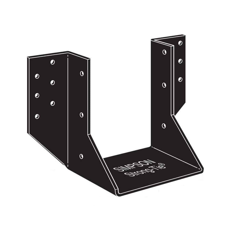 Simpson OHU414SDS3 4x14 Ornamental Joist Hanger Black Powder Coated wSDS Screws Gray image 1 of 2