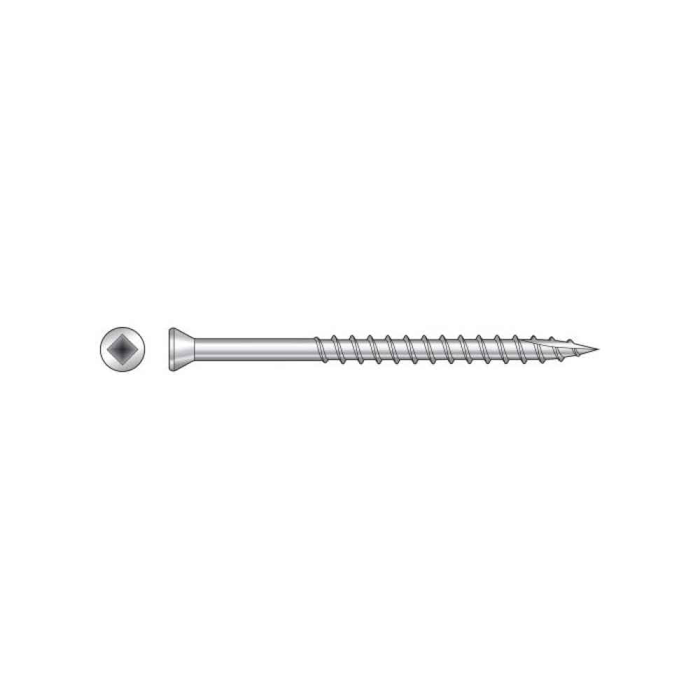 #7 x 158 inch Square Drive Trim Head Deck Screw 305 Stainless Steel Unpainted Pkg 4000