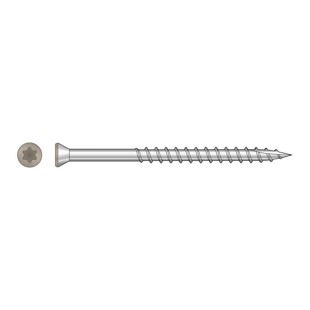 #7 x 214 inch Brown 05 Trim Head Deck Screw 305 Stainless Steel Pkg 1750