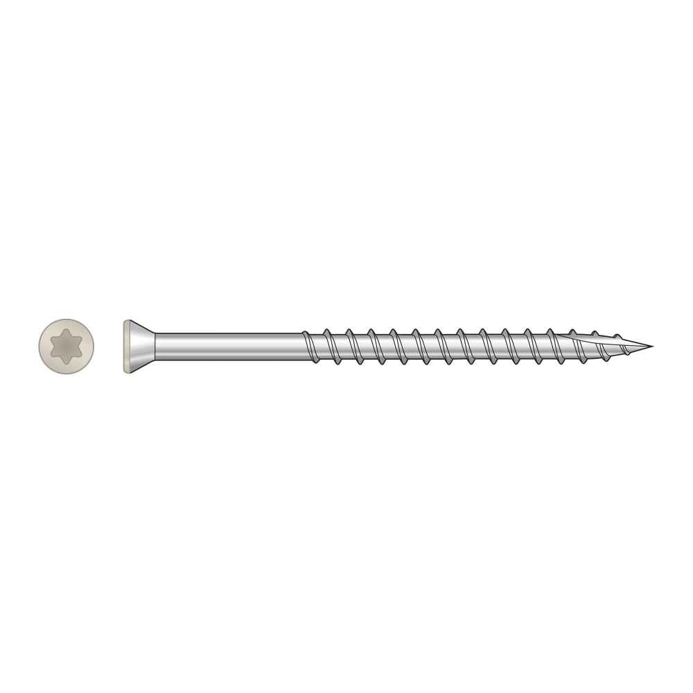 #7 x 214 inch Gray 03 Trim Head Deck Screw 305 Stainless Steel Pkg 1750