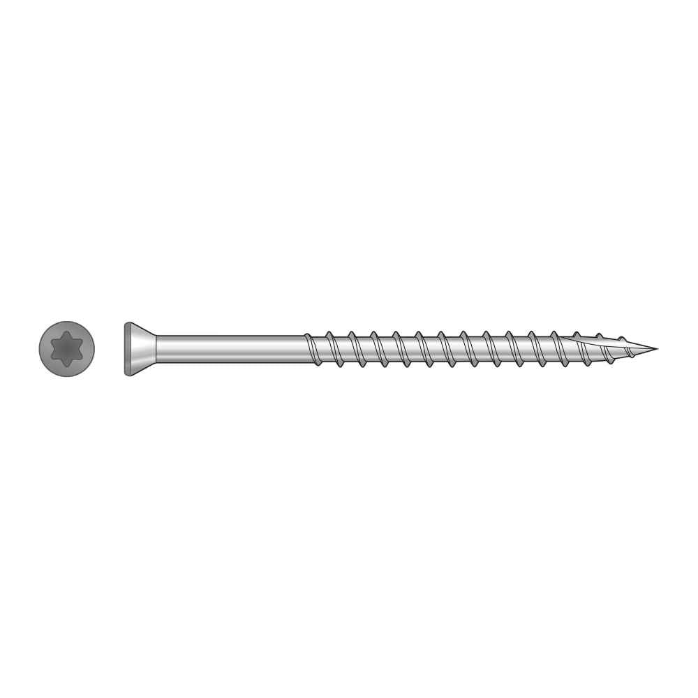 #7 x 214 inch Gray 04 Trim Head Deck Screw 305 Stainless Steel Pkg 1750