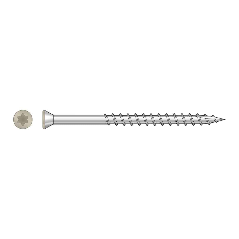 #7 x 214 inch Tan Trim Head Deck Screw 305 Stainless Steel Pkg 350