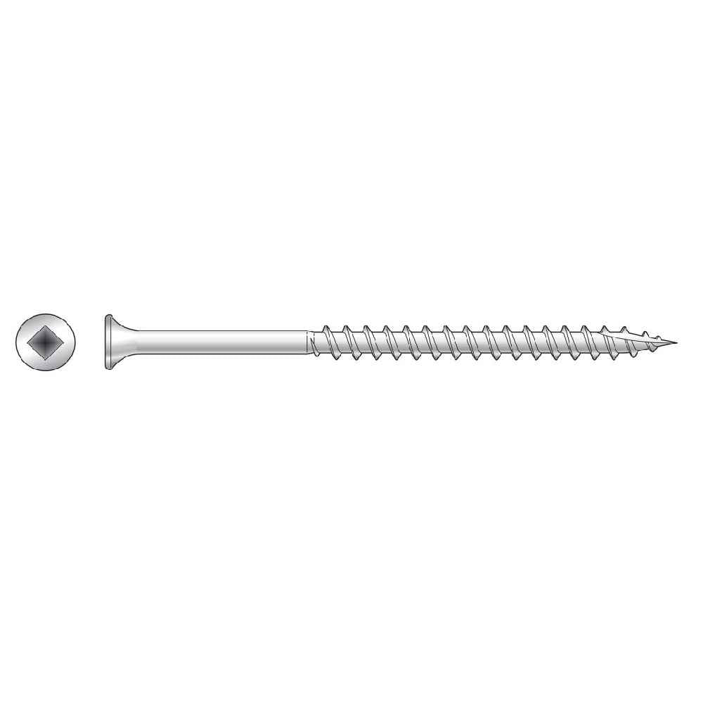 #8 x 2 inch Square Drive Deck Screw 305 Stainless Steel 5 lb Pkg