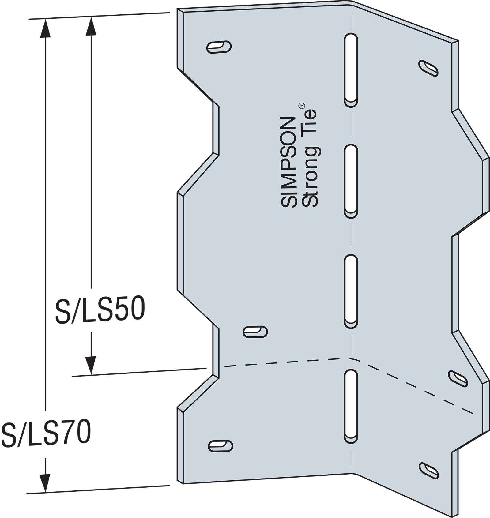 Simpson SLS70 Simpson SLS70 Light Gauge Steel Reinforcing Angle G90 Galvanized image 2 of 2