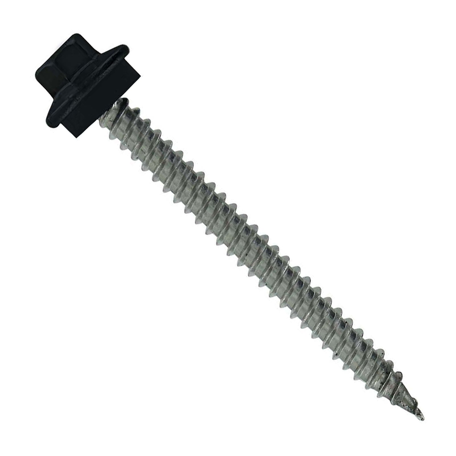 #10 x 2 inch SS Woodbinder Metal Roofing Screw Black Pkg 250