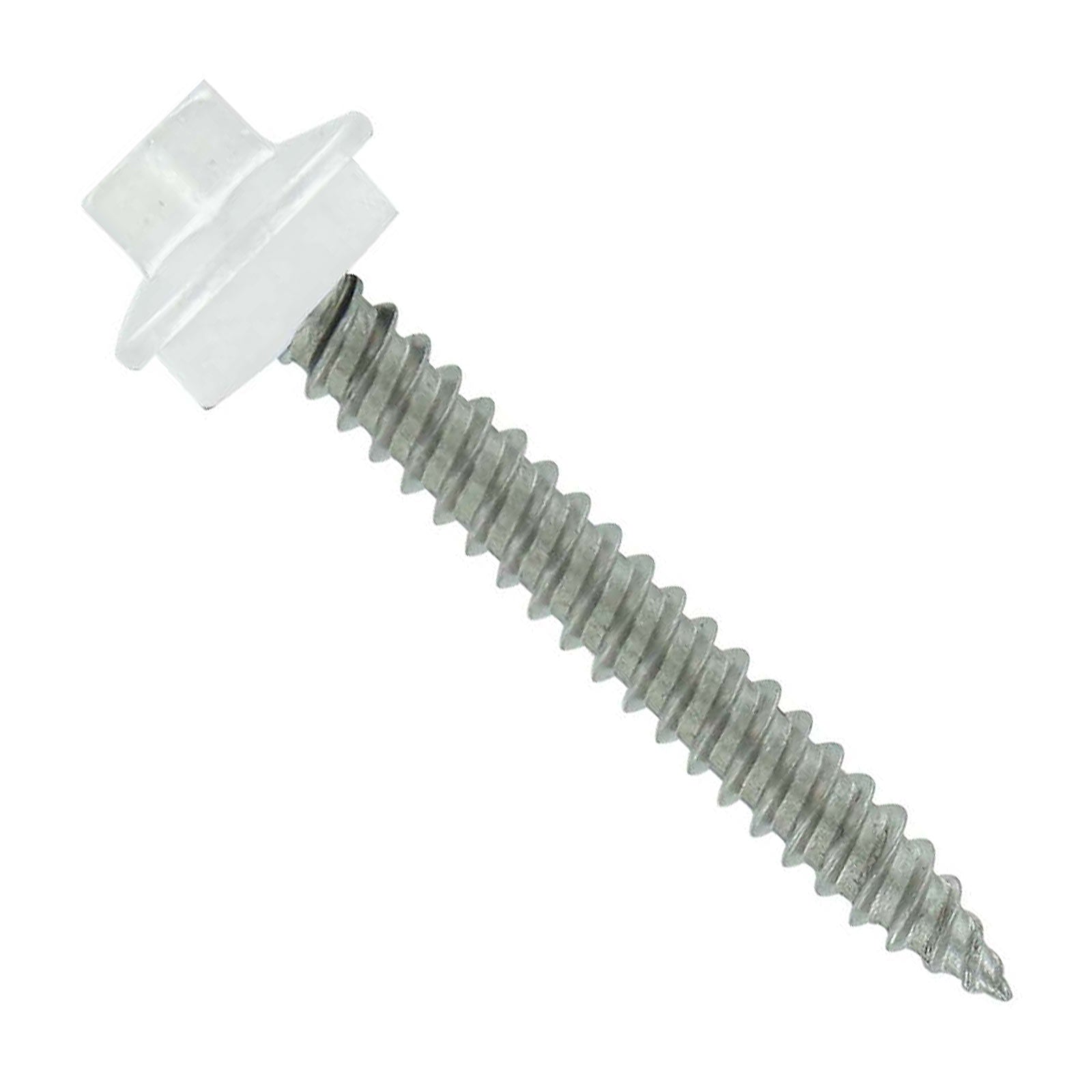 #10 x 112 inch SS Woodbinder Metal Roofing Screw Bright White Pkg 250