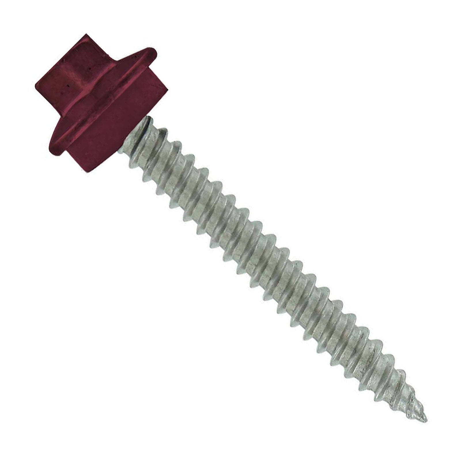 #10 x 112 inch SS Woodbinder Metal Roofing Screw Burgundy Pkg 250