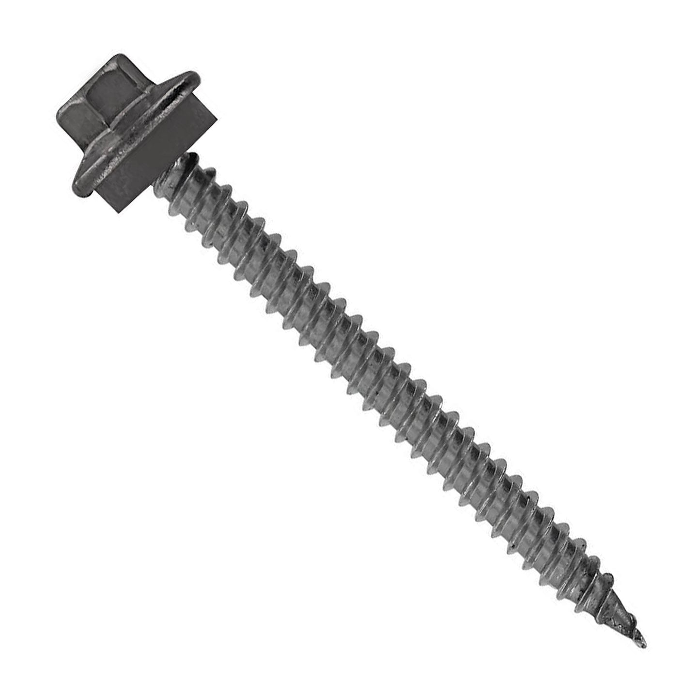 #10 x 2 inch SS Woodbinder Metal Roofing Screw Charcoal Gray Pkg 250